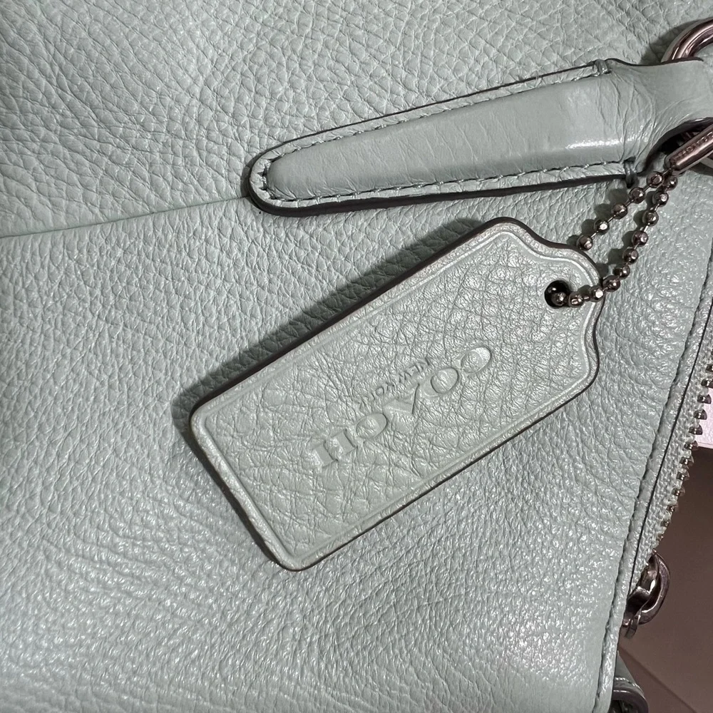 Coach Aqua Blue Leather F28993 Kelsey Satchel Handbag - Picture 5 of 5
